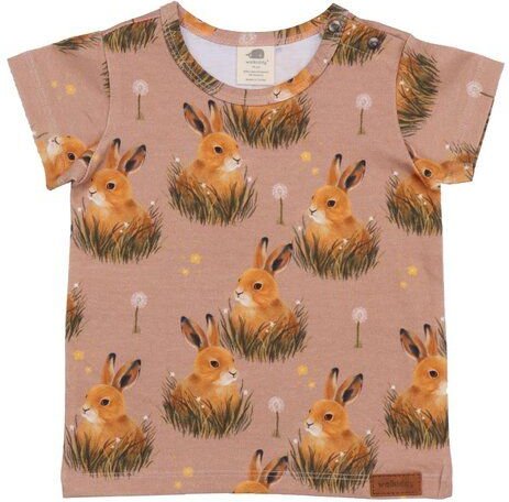 Bio-Baumwolle Rosa T-Shirt Pretty Bunnies - Nachhaltig & Allergikerfreundlich von Walkiddy – GOTS zertifiziert
