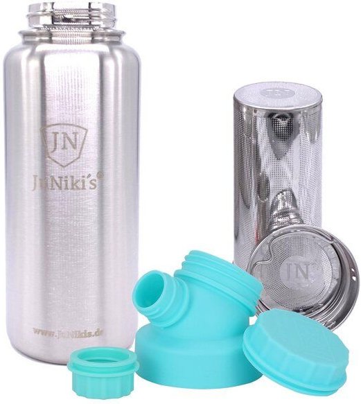 JN JuNiki's JuNiki's isolierte Edelstahl Trinkflasche 1 Liter + Teefilter