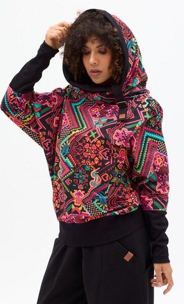 KOKOworld Sweatshirt Pulli Poko – Kimono-Schnitt mit Schal-Kapuze & Gürtel – Bio-Baumwolle, fair & nachhaltig in EU prod...