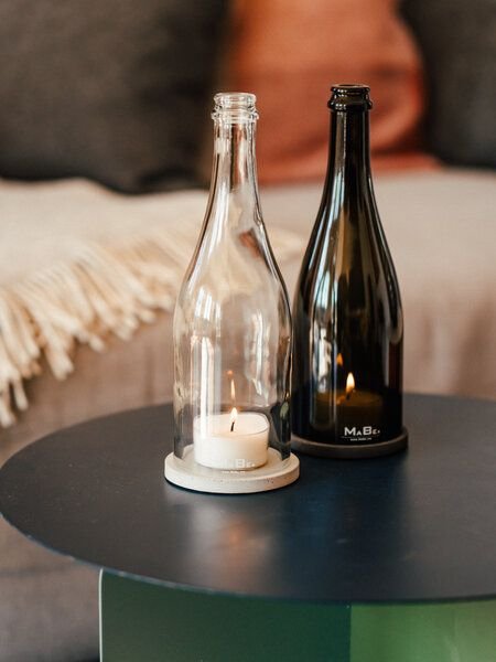 MaBe Windlicht handgefertigt aus der Sektflasche