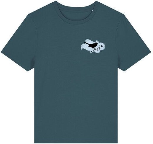 Spangeltangel Damenshirt "Vogel", T-Shirt, gedrucktes Vogelmotiv, für Frauen, Biobaumwolle