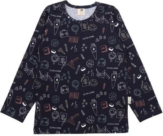 Walkiddy Schulanfang-Shirt in Blau, Bio-Baumwolle, GOTS-zertifiziert, nachhaltig und hautfreundlich für Kinder