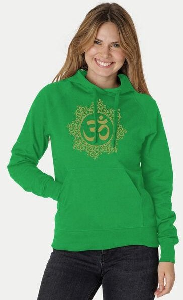 Peaces.bio - handbedruckte Biomode Bio-Damen-Kapuzensweater "Classic-Om"