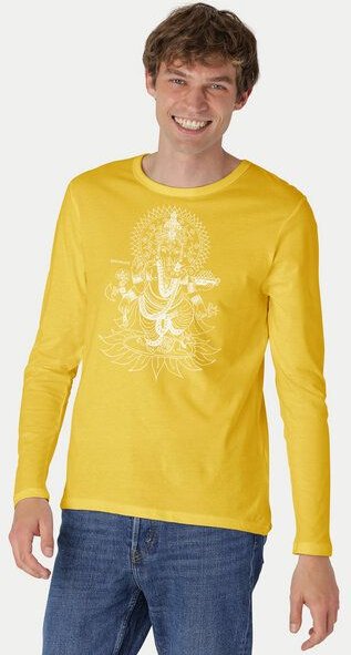 Peaces.bio - handbedruckte Biomode Bio-Herren-Langarmshirt Ganesha