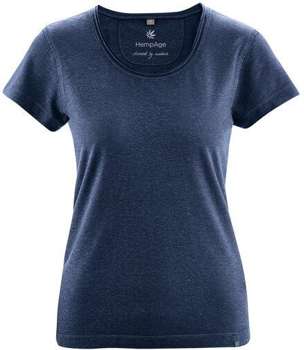 HempAge Damen T-Shirt mit Rollsaum Hanf/Bio-Baumwolle