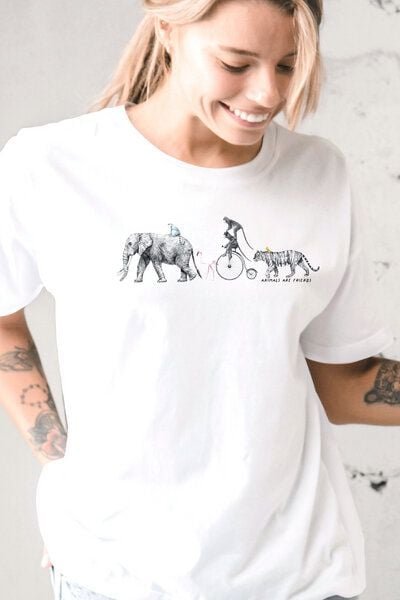 Kultgut Vegan & Artdesign - Shirt 100% Biobaumwolle / Animals are Friends