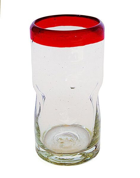 GLOBO Fair Trade Trinkglas CRUSHED, aus Recyclingglas, mundgeblasen, viele Designs