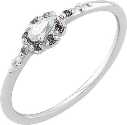 Eppi Ring mit Moissanit und Salt and Pepper Diamanten Kaylyn