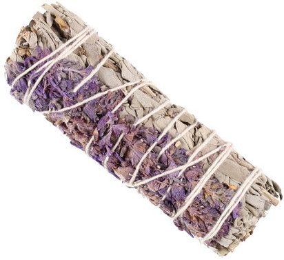 Räucherzeit Räucherbündel - Smudge Stick - Weisser Salbei mit Lavendel