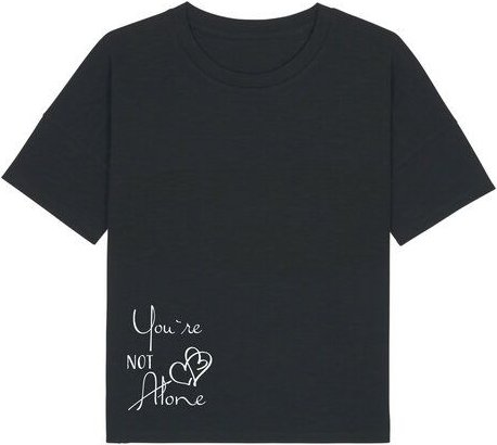Human Family Kastenförmiges Bio Damen T-Shirt "Mood - You´re Not Alone" in 3 Farben