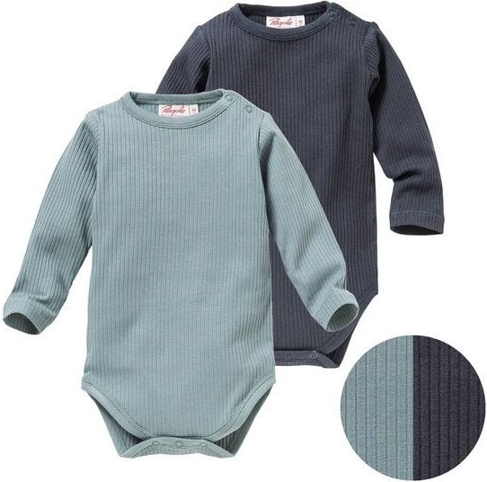 People Wear Organic Langarm-Bodys, uni basic, 2er-Pack, aus Baumwolle (Bio)