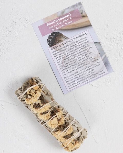 Oh Shanti Räucherbündel Weißer Salbei & Sinuata Blüten