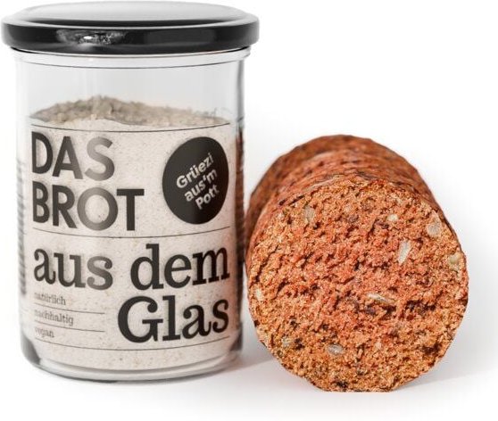 brotstoff Backmischung im Glas "Das Brot aus dem Glas" Grüezi aus'm Pott