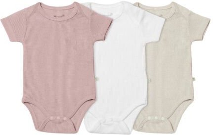 Thumbnail - Biorganic Kurzarmbody Waffle (3er Pack) Mehrfarbig Unisex, Baby Body GOTS-zertifiziert