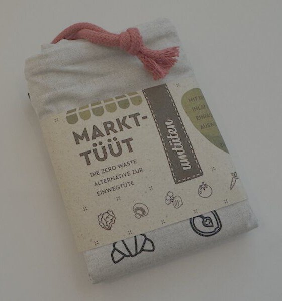 umtüten Markt-Tüüt aus Recyling Bio Baumwolle / plastikfrei / made in Germany