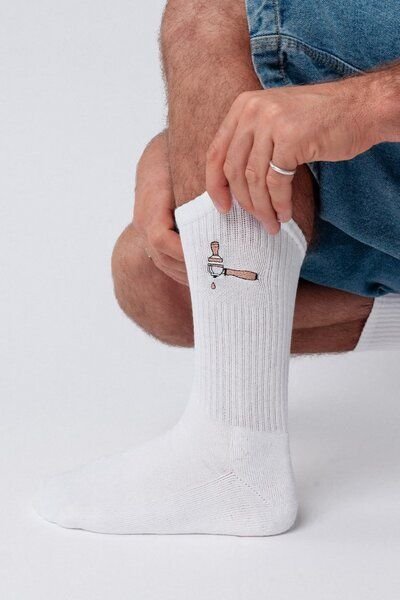 Coffee Fashion Siebträger & Tamper | Bestickte Bio Baumwoll Socken