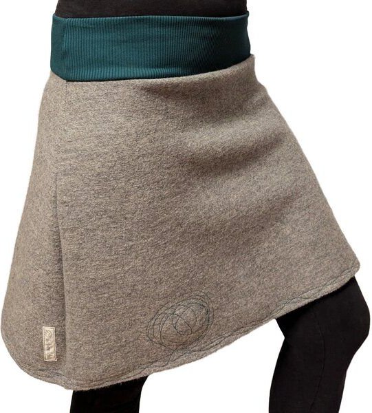 Rock Wollrock kurz Wollwalk bio Unikat mit Stickerei liebewicht