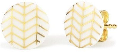 lille mus Porzellan-Ohrstecker FISCHGRÄT Porzellanschmuck