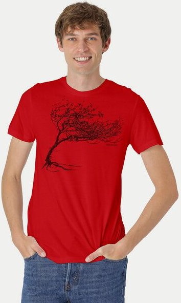 Peaces.bio - handbedruckte Biomode Bio-Herren-T-Shirt "Windy Tree"