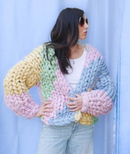 PANAPUFA Strickjacke aus dicker Wolle