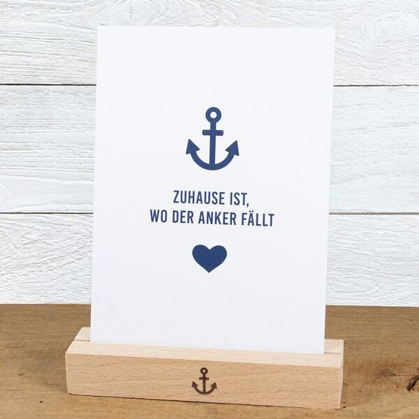 Bow & Hummingbird Maritime Postkarte "Zuhause ist, wo der Anker fällt" aus Recyclingpapier