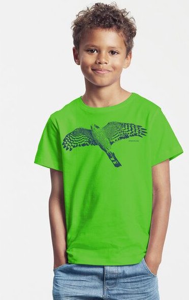 Peaces.bio - handbedruckte Biomode Bio-Kinder T-Shirt Sperber