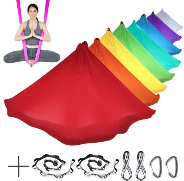 YOGALAXY® Aerial Yoga Tuch Set - mit Zubehör - Premiumqualität in diversen Farben