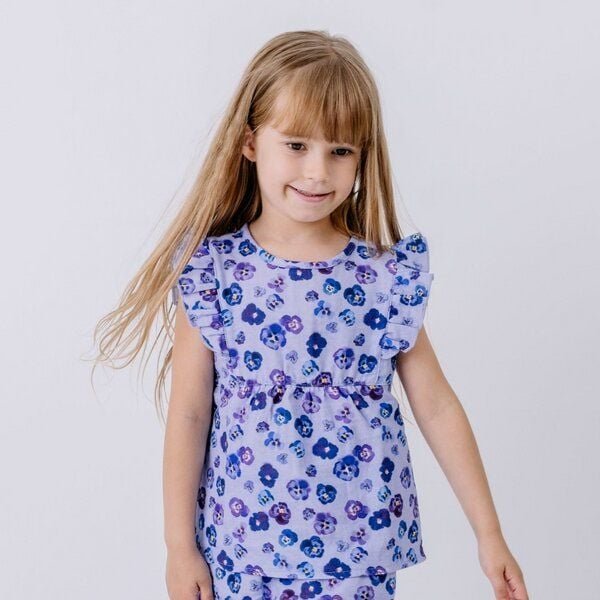Walkiddy Purple Violas-Blouse Top