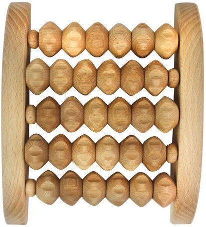 Mitienda Shop Fußmassagegerät aus Holz klein mit Rollensträngen