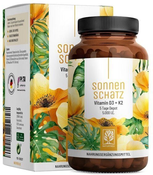 Vitamin D3 K2 + Magnesium 90 vegane Kapseln Sonnenschatz Naturtreu®