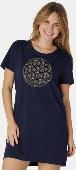 Peaces.bio - handbedruckte Biomode Longshirt Die Blume des Lebens