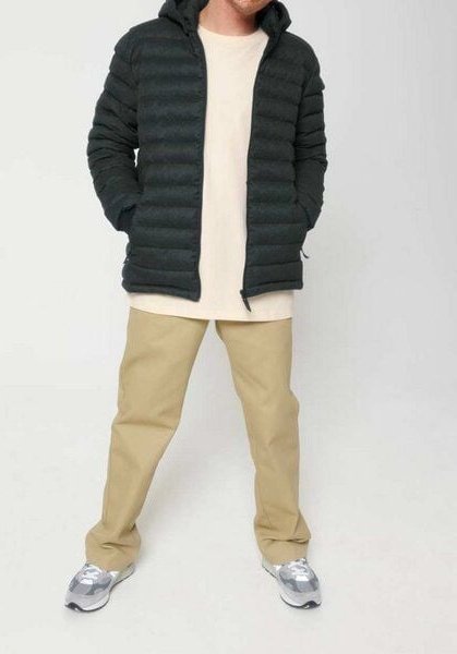 YTWOO Herren Steppjacke im Woll-Look | komplett aus recycelten Materialen gefertigt