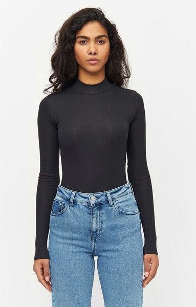 KnowledgeCotton Apparel Langarmshirt - Rib high neck long sleeved - aus Bio-Baumwolle