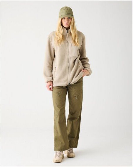 KnowledgeCotton Apparel Lockere Fleecejacke mit Reißverschluss - recycelt - GRS/Vegan