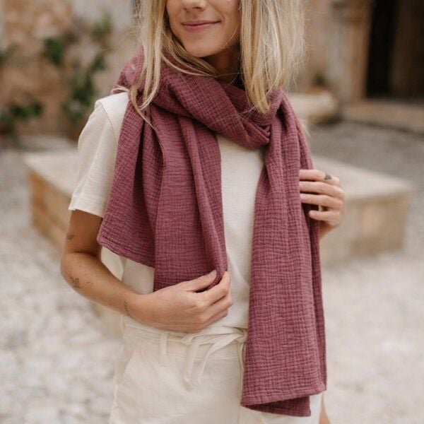 NORDLICHT Damen Musselin Schal aus 100% Bio-Baumwolle