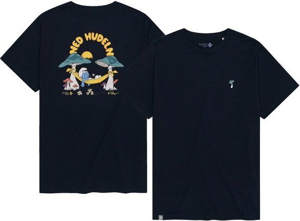 Bavarian Caps Herren T-Shirt Schlümpfe: Ned Hudeln - Dunkelblau