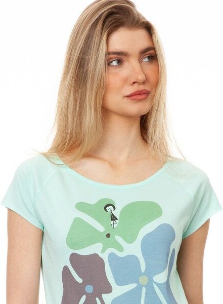 FellHerz Damen T-Shirt Flower Girl moonlight jade bio & fair & vegan