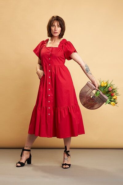 Skrabak Kleid "Lola" aus Bio-Baumwolle rot