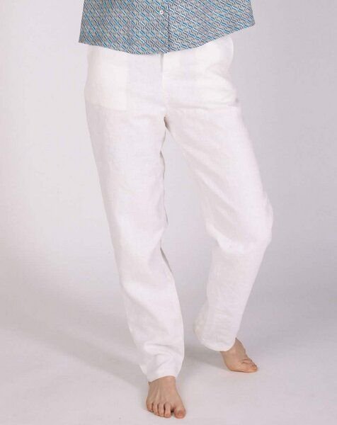 Aatise Karottenhose aus 100% Leinen mit halbhoher Taille Zigarette