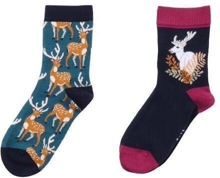 Baby- & Kindersocken GOTS zertifiziert – 90% Bio-Baumwolle, Dunkelblau mit Waldmotiven, weich & bequem | Walkiddy
