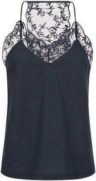 LANIUS Top mit Spitze aus Bio-Baumwolle