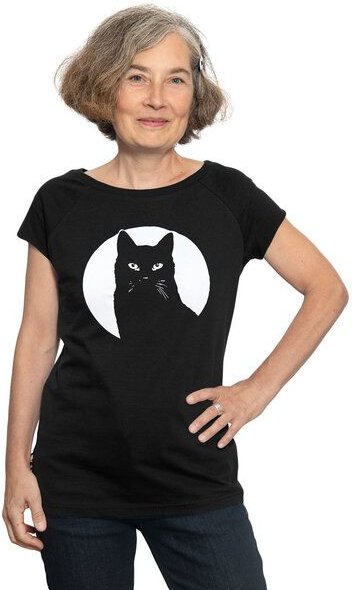 Hirschkind Fair-Trade-Frauenshirt "Schwarzer Kater"- Made in Kenia