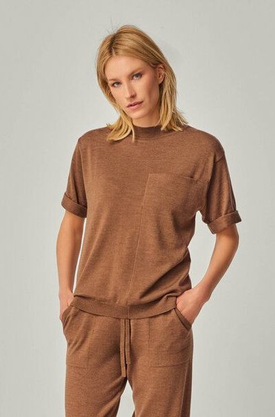 YOU LOOK PERFECT 100% Merino gestricktes T-Shirt "Elfie"