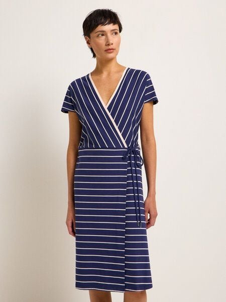 LANIUS Wickelkleid mit Streifen aus Bio-Baumwolle