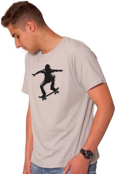 HANDGEDRUCKT "Skater" Männer T-Shirt von EarthPositive