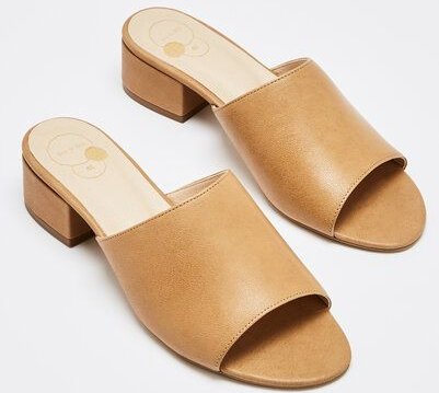 NINE TO FIVE #maia - minimalistische Mule Sandale aus leichter Microfaser mit Blockabsatz