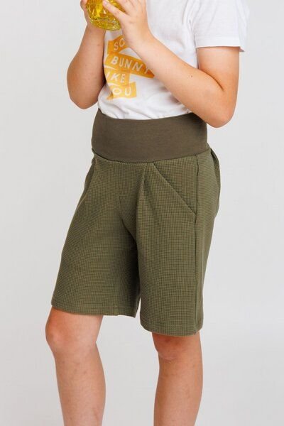 Babbily Bequeme Shorts aus Bio Waffelstrick-Jersey mit breitem Komfortbund