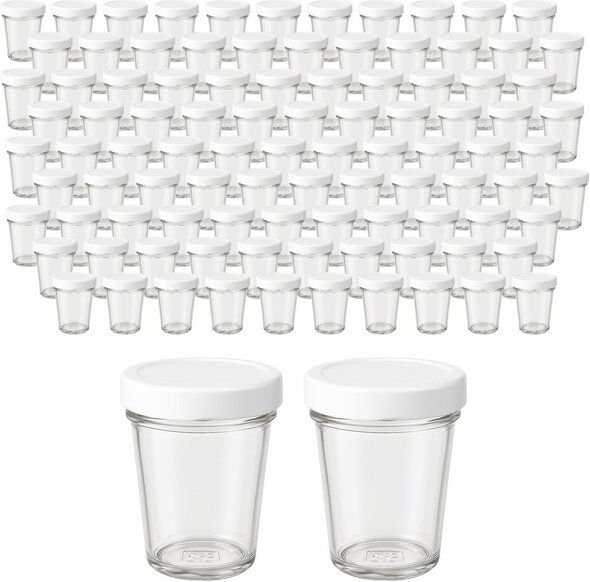mikken 100 kleine Dessertgläser 65ml kleine Einmachgläser mit Schraubdeckel