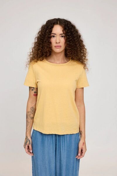 Thumbnail - Mazine Linen-Mix Basic T-Shirt für Frauen - aus Biobaumwolle