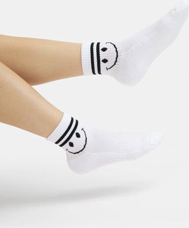 Natural Vibes Sporty Smile Bio GOTS | Sneaker Socken mit Smile | Herren Damen Socken |